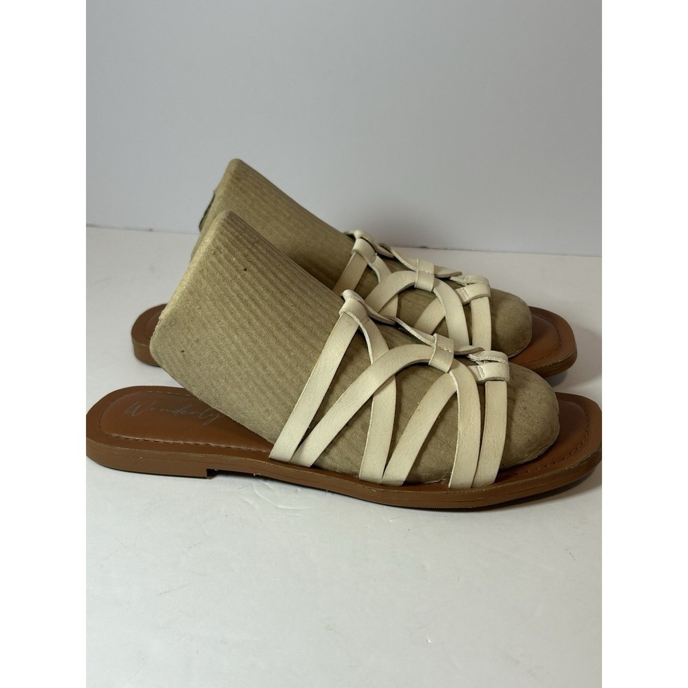 Wonderly Womens Beige Avery Strappy Sandals Size 9